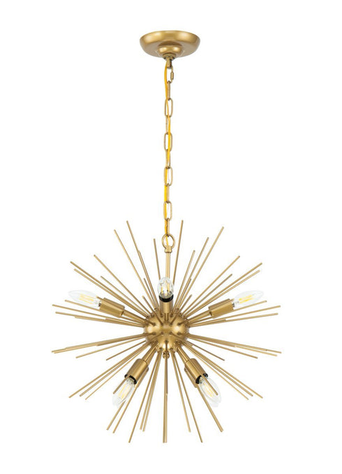 Elegant Lighting Timber 8 light in Brass pendant Model: LD5036D20BR