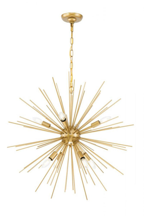 Elegant Lighting Timber 8 light in Brass pendant Model: LD5039D30BR