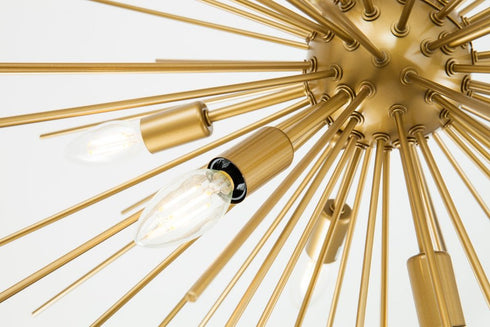 Elegant Lighting Timber 8 light in Brass pendant Model: LD5039D30BR