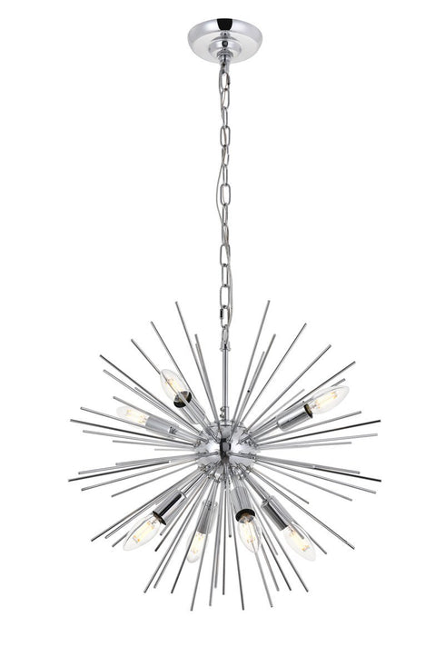 Elegant Lighting Timber 8 light in Chrome Pendant Model: LD5051D20C
