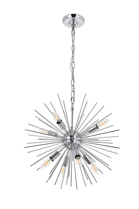 Elegant Lighting Timber 8 light in Chrome Pendant Model: LD5051D20C