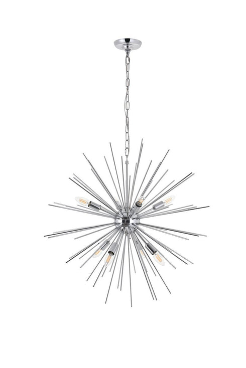 Elegant Lighting Timber 8 light in Chrome Pendant Model: LD5051D30C