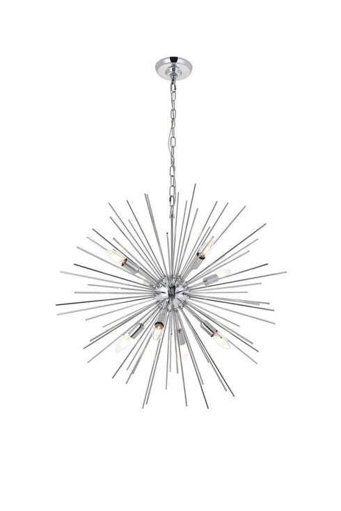 Elegant Lighting Timber 8 light in Chrome Pendant Model: LD5051D30C