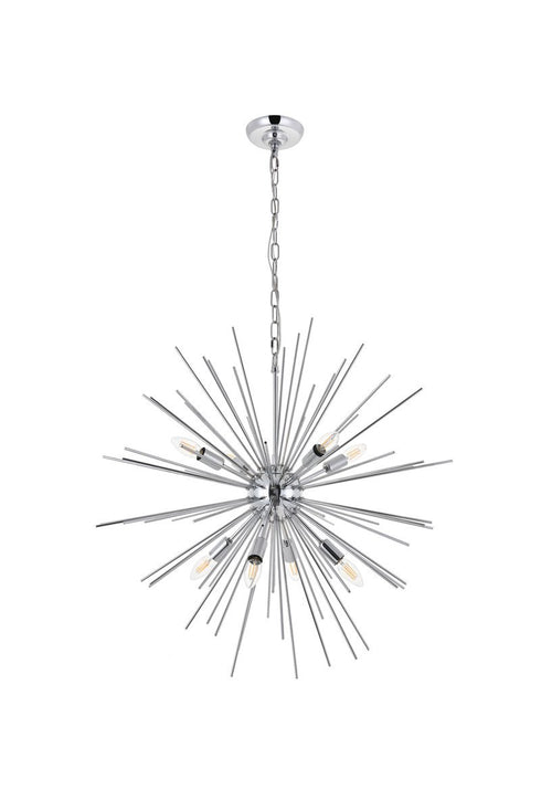 Elegant Lighting Timber 8 light in Chrome Pendant Model: LD5051D30C