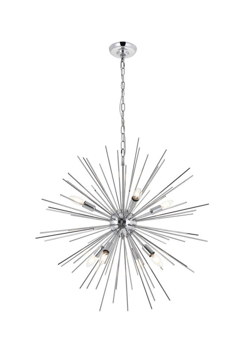 Elegant Lighting Timber 8 light in Chrome Pendant Model: LD5051D30C