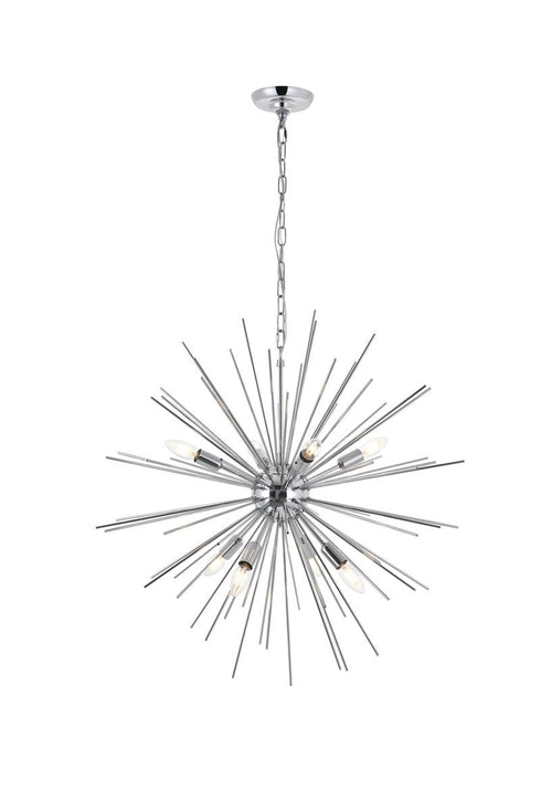 Elegant Lighting Timber 8 light in Chrome Pendant Model: LD5051D30C