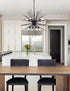 Elegant Lighting Timber 8 lights black pendant Model: LD5051D30BK