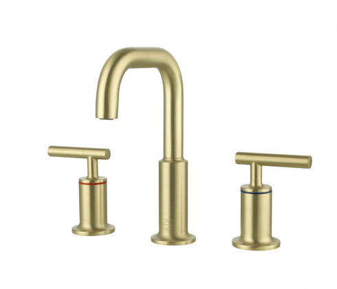 Elegant Lighting Tobias 8 Inch Widespread Double Handle Bathroom Faucet in Brushed Gold Model: FAV-1010BGD