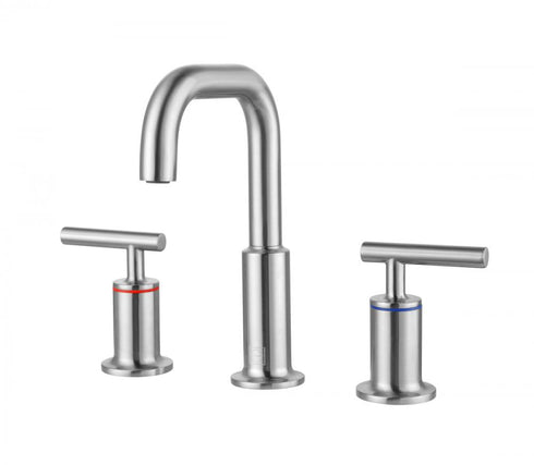 Elegant Lighting Tobias 8 Inch Widespread Double Handle Bathroom Faucet in Brushed Gold Model: FAV-1010BGD