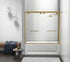 Elegant Lighting Trenton Semi frameless Tub Door 60x60 in Brushed Gold Model: TD333-6060BGD