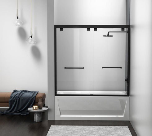 Elegant Lighting Trenton Semi frameless Tub Door 60x60 in Brushed Gold Model: TD333-6060BGD