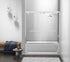 Elegant Lighting Trenton Semi frameless Tub Door 60x60 in Brushed Gold Model: TD333-6060BGD