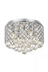 Elegant Lighting Tully 4 lights brass flush mount in Brass and Clear Finish Model: LD5010F13BR