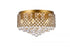 Elegant Lighting Tully 6 lights brass flush mount in Brass and Clear Finish Model: LD5010F18BR