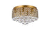 Elegant Lighting Tully 6 lights brass flush mount in Brass and Clear Finish Model: LD5010F18BR