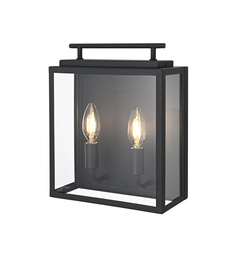 Elegant Lighting Valentin 2 Light Wall Sconce W9.4 Inch E4.7 Inch H11.8 Inch in Black Model: OD418W12BK