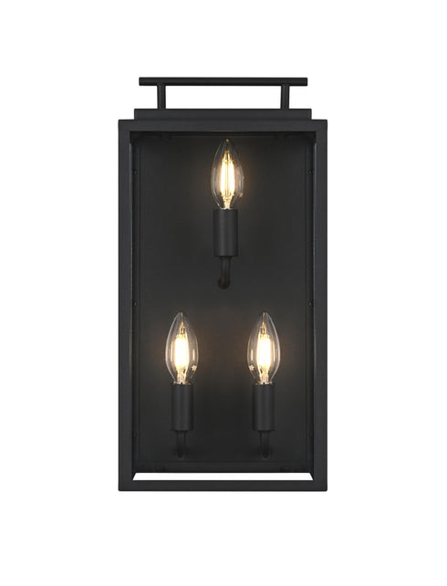 Elegant Lighting Valentin 3 Light Wall Sconce W8.3 Inch E6.5 Inch H16.7 Inch in Black Model: OD418W17BK