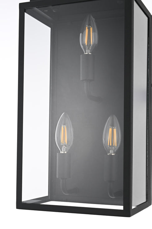 Elegant Lighting Valentin 3 Light Wall Sconce W8.3 Inch E6.5 Inch H16.7 Inch in Black Model: OD418W17BK