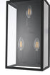 Elegant Lighting Valentin 3 Light Wall Sconce W8.3 Inch E6.5 Inch H16.7 Inch in Black Model: OD418W17BK