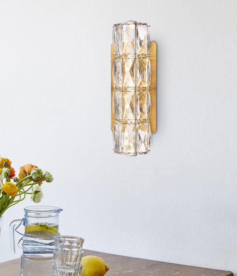 Elegant Lighting Valetta 12 Inch LED Linear Wall Sconce in Gold Model: 3501W12G