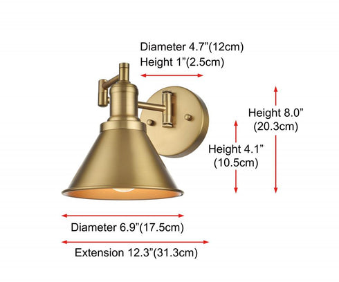 Elegant Lighting Varden 7 inch Wall Sconce in Satin Gold Model: LD7326W7SG