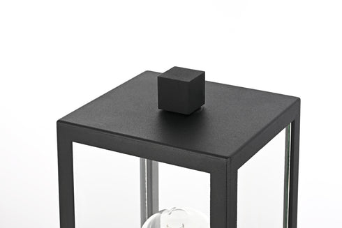 Elegant Lighting Veda 15 inch Outdoor Post light in Black in Black and Clear Finish Model: OD608P15BK