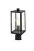 Elegant Lighting Veda 15 inch Outdoor Post light in Black in Black and Clear Finish Model: OD608P15BK