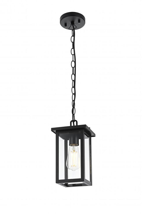 Elegant Lighting Venango 7 inch Outdoor Pendant in Black Model: OD324H11BK