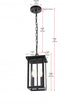 Elegant Lighting Venango 7 inch Outdoor Pendant in Black Model: OD324H14BK