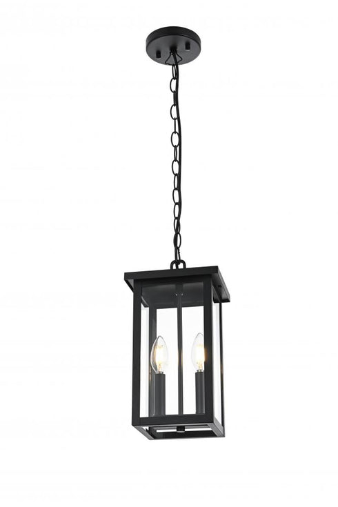 Elegant Lighting Venango 7 inch Outdoor Pendant in Black Model: OD324H14BK