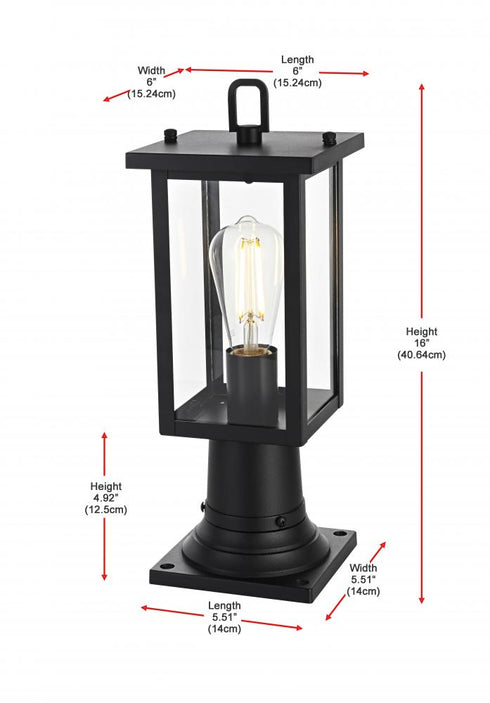Elegant Lighting Venango 7 inch Outdoor Pendant in Black Model: OD324P16BK