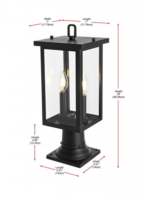 Elegant Lighting Venango 7 inch Outdoor Pendant in Black Model: OD324P19BK