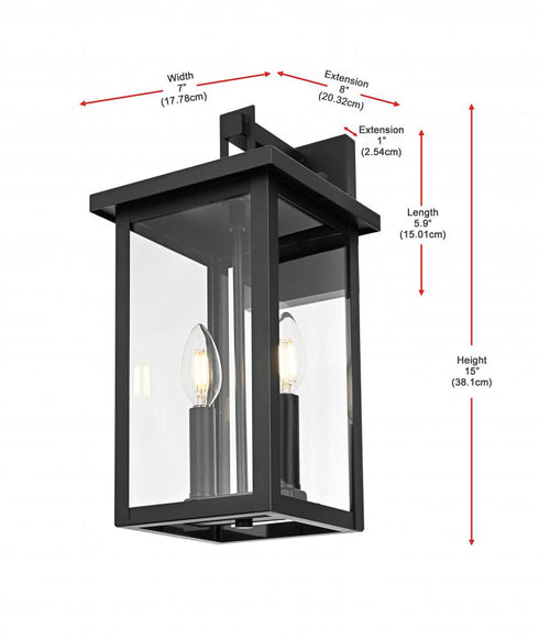 Elegant Lighting Venango 7 inch Outdoor Pendant in Black Model: OD324W15BK