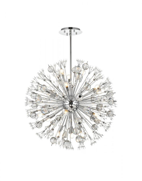 Elegant Lighting Vera 32 inch crystal starburst round pendant in black Model: 2550D32BK