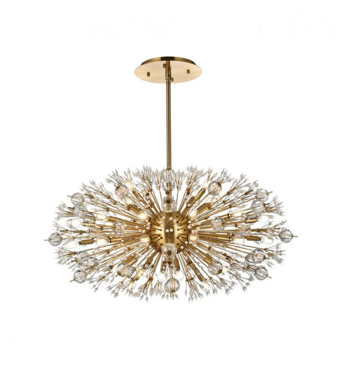 Elegant Lighting Vera 42 inch crystal starburst oval pendant in black Model: 2550D42BK