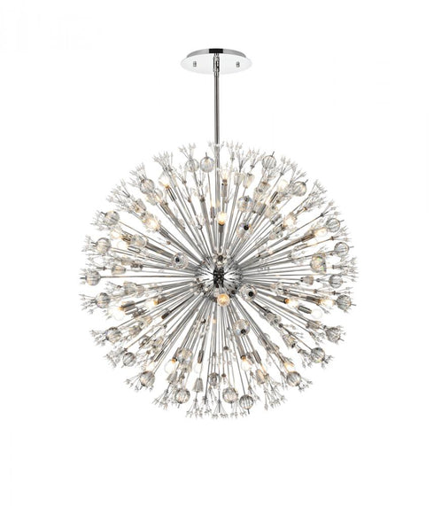 Elegant Lighting Vera 44 inch crystal starburst round pendant in black Model: 2550D44BK