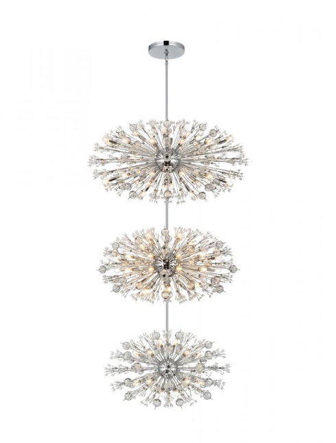 Elegant Lighting Vera 48 inch three tiers crystal starburst chandelier in black Model: 2550G48L3BK