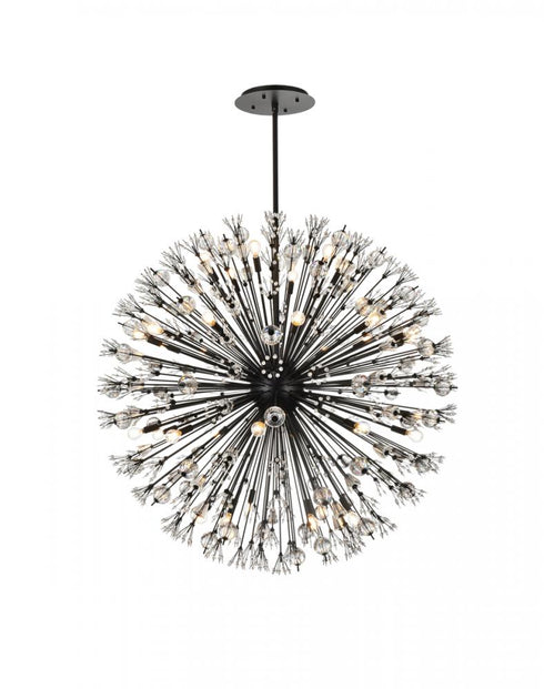 Elegant Lighting Vera 50 inch crystal starburst round pendant in black Model: 2550D50BK