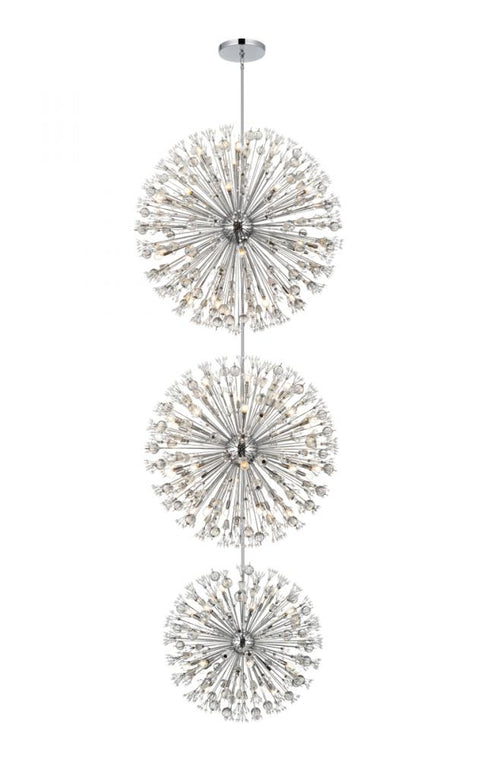 Elegant Lighting Vera 50 inch three tiers crystal starburst chandelier in black Model: 2550G50L3BK