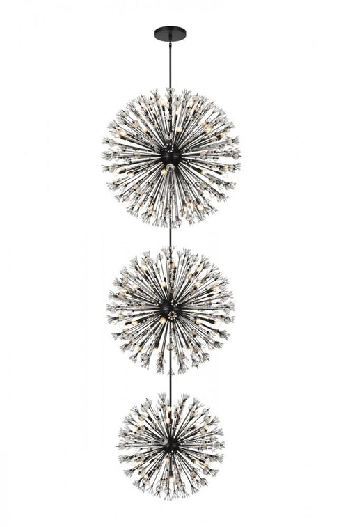 Elegant Lighting Vera 50 inch three tiers crystal starburst chandelier in black Model: 2550G50L3BK