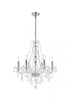 Elegant Lighting Verona 6 light in Chrome Chandelier Golden Teak (Smoky) Royal Cut Crystal Model: V7856D24C-GT/RC