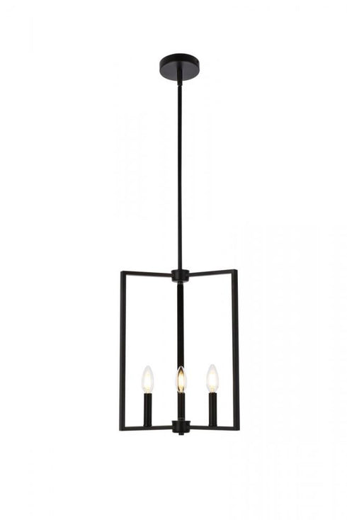Elegant Lighting Vino 3 lights pendant in black Model: LD7071D14BK