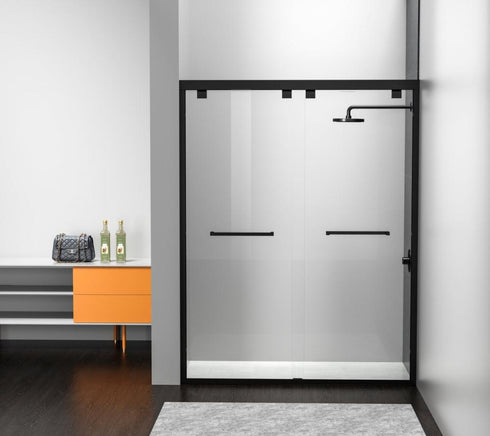 Elegant Lighting Warren Semi frameless Shower Door 48x76 in Brushed Gold Model: SD303-4876BGD