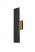 Elegant Lighting Waylen 4.5 x 18 inch Outdoor Wall Sconce in Black Model: OD506W18BK