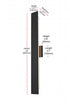 Elegant Lighting Waylen 4.5 x 34 inch Outdoor Wall Sconce in Black Model: OD506W34BK