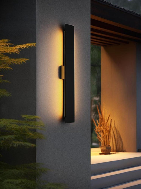 Elegant Lighting Waylen 4.5 x 34 inch Outdoor Wall Sconce in Black Model: OD506W34BK