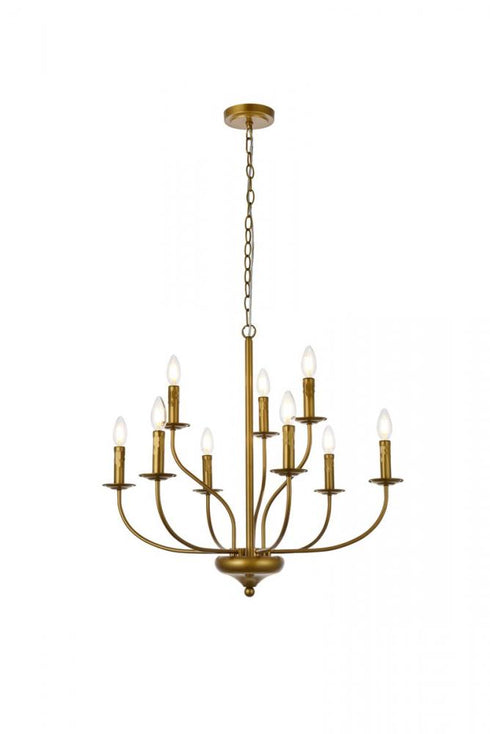 Elegant Lighting Westley 9 lights pendant in black Model: LD7047D28BK