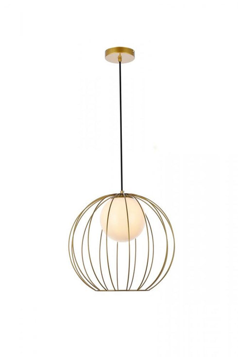 Elegant Lighting Wetzel 1 light black pendant in Black and White Finish Model: LD2345BK