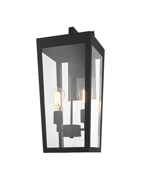 Elegant Lighting William 2 Light Wall Sconce W9.8 Inch E11.3 Inch H23.7 Inch in Black Model: OD405W24BK