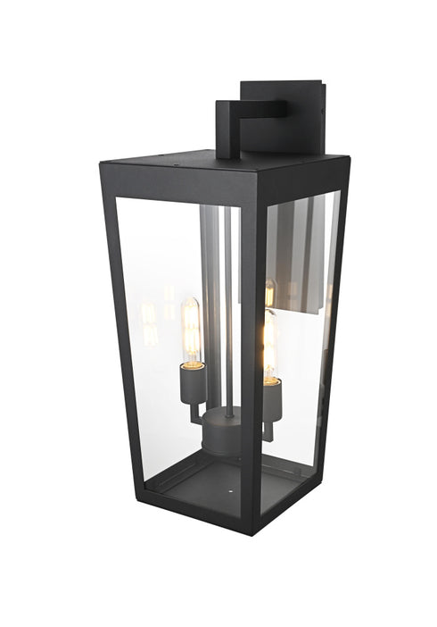 Elegant Lighting William 2 Light Wall Sconce W9.8 Inch E11.3 Inch H23.7 Inch in Black Model: OD405W24BK